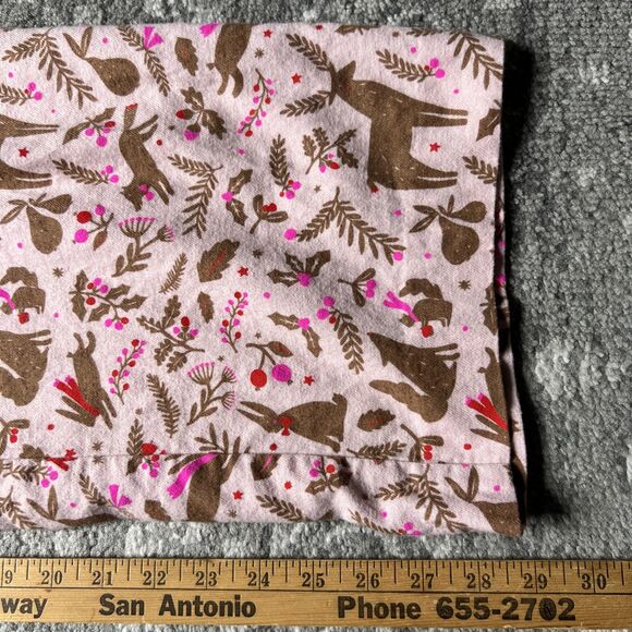 Boden Flannel Pajama Pants Medium Holiday Christmas Pink Deer Rabbits Winter - Picture 6 of 9